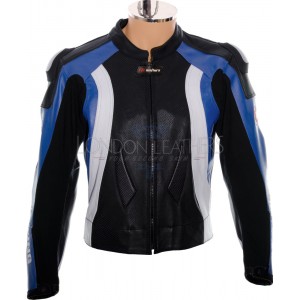 RTX Aero Evo Blue Leather Motorcycle Jacket